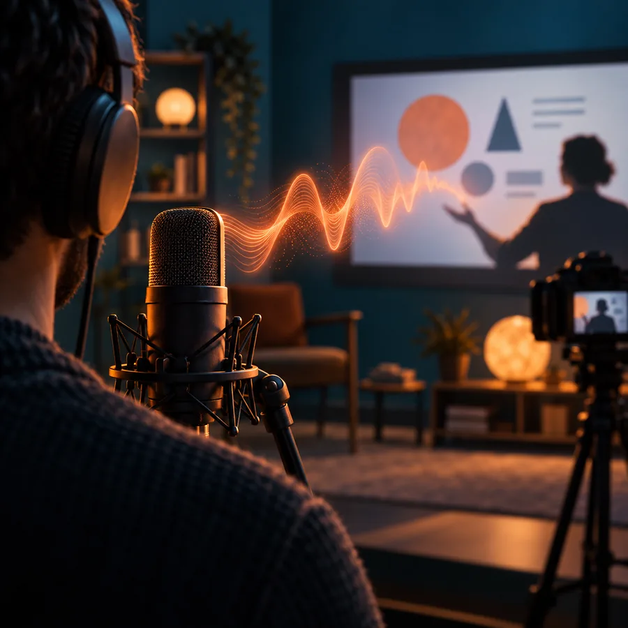 Studio microphone ready for a video introduction