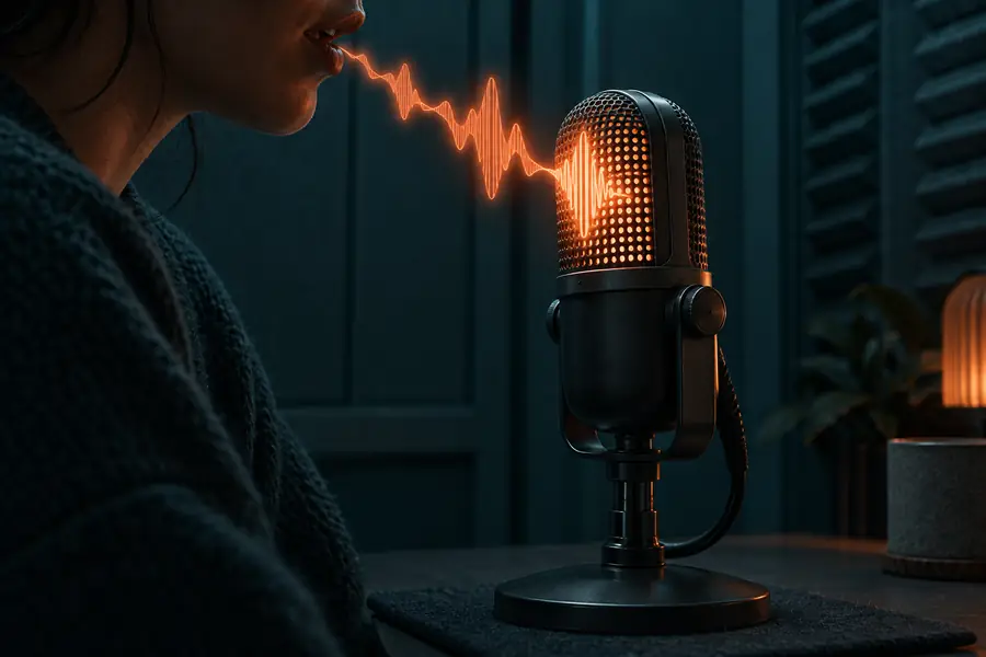 Illustration representing a source voice recording
