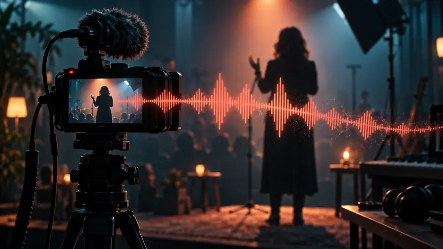 Illustration representing a video as the source of a speech sample
