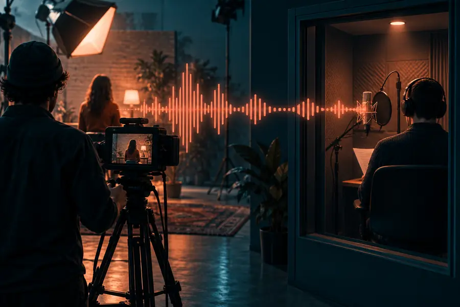 Illustration representing an extracted audio file as a voice reference