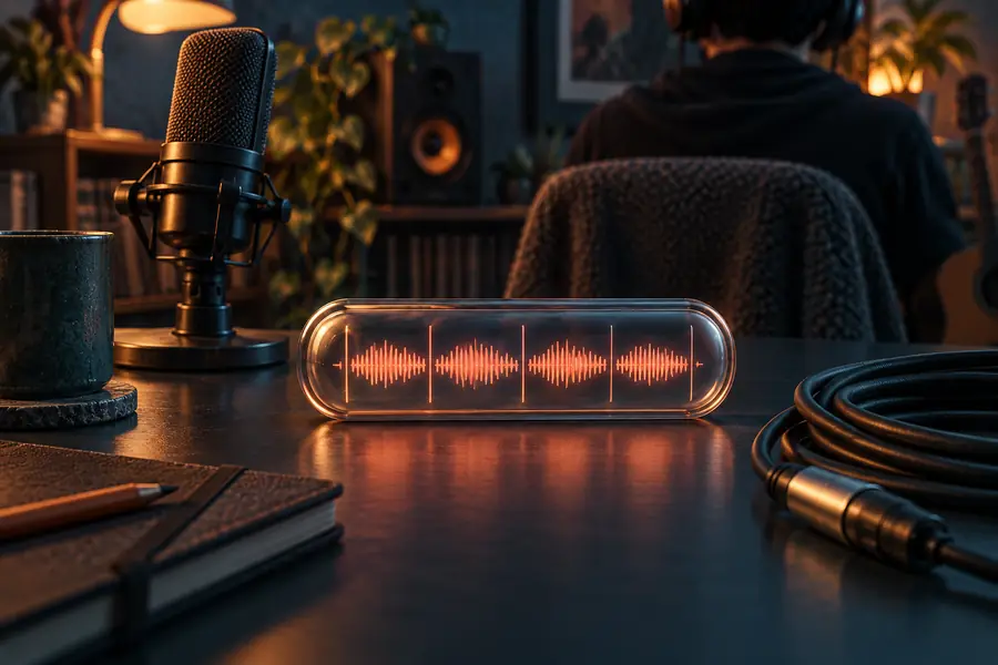 Illustration of an audio file prepared as a voice sample