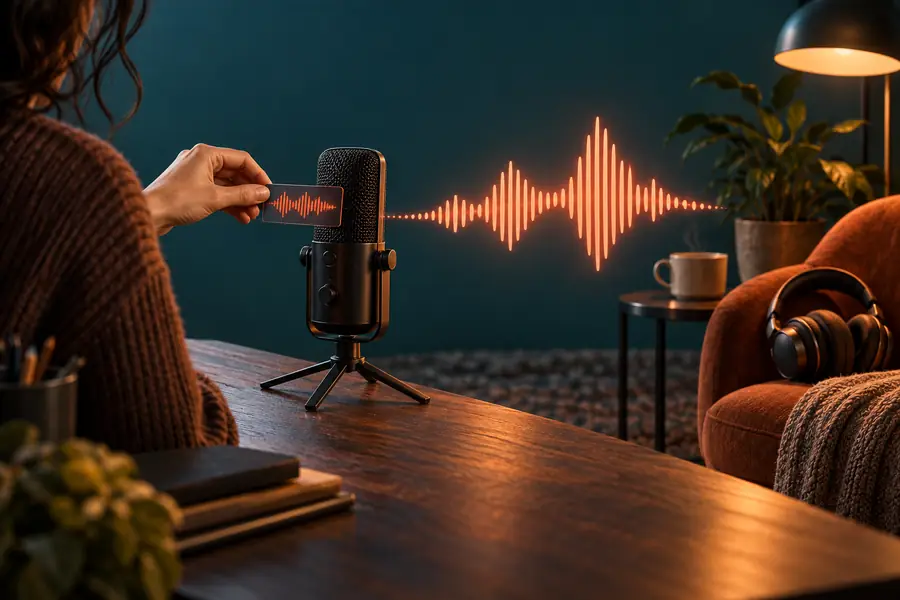 Illustration of a signed-in voice preview workflow