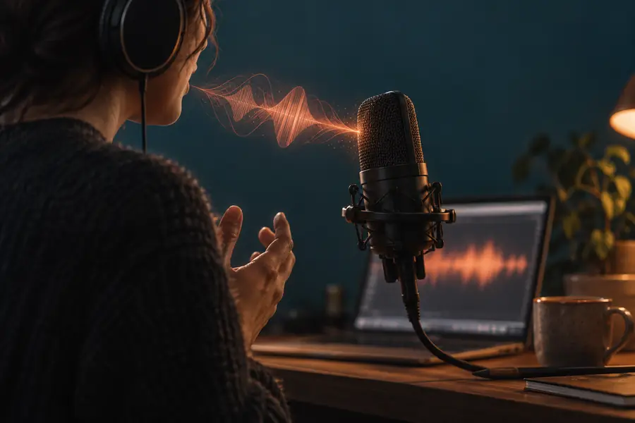 Illustration representing a source voice recording