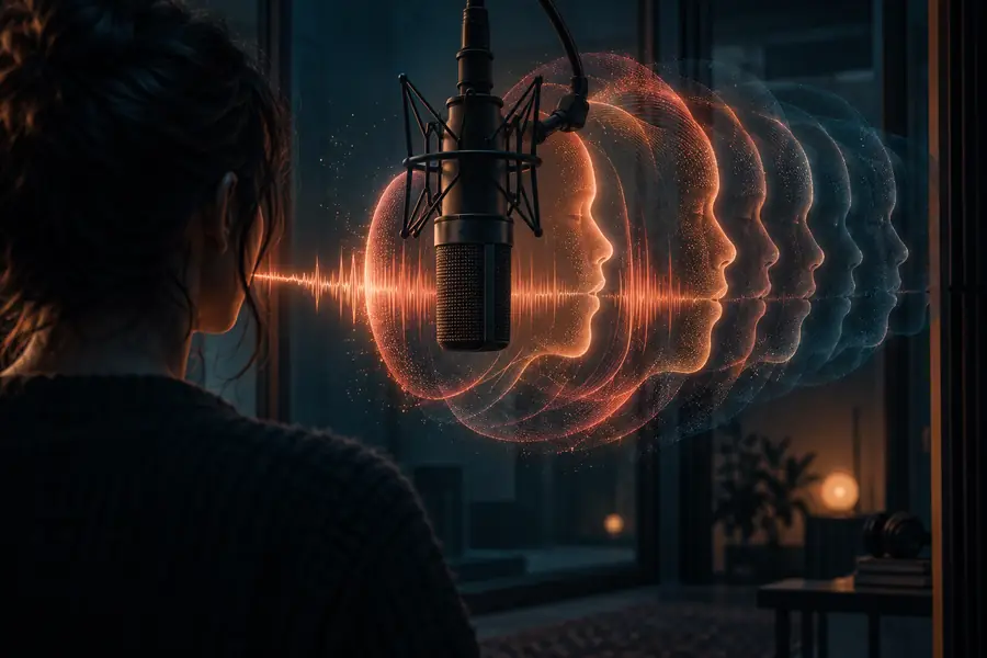Illustration accompanying an explanation of voice cloning